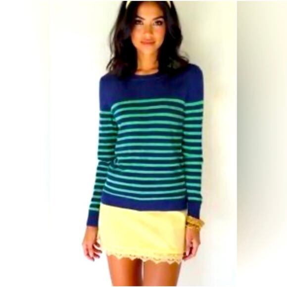 J. Crew Factory Striped Teddie Sweater BY493 Antique Navy Vintage Ke Size S NWT - Picture 1 of 3